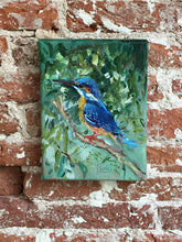 Load image into Gallery viewer, A-flash-of-Blue-kingfisher-LG-paintlikeabirdsings-painting-birds-13x18cm-on-wall.jpg