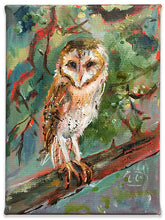 Load image into Gallery viewer, Barn-Owl-LG-paintlikeabirdsings-painting-birds-13x18cm-basis-on-white.jpg