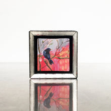 Load image into Gallery viewer, blackbird miniature painting 5x5cm LG frame #paintlikeabirdsings