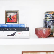 Load image into Gallery viewer, blackbird miniature painting 5x5cm LG in interior #paintlikeabirdsings