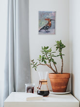 Load image into Gallery viewer, Hoopoe-bird-LG-LoveliesGems-paintlikeabirdsings-painting-birds-13x18cm-interior-2jpg