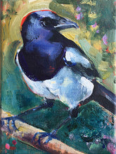 Load image into Gallery viewer, Missy-Magpie-LG-LoveliesGems-paintlikeabirdsings-painting-birds-13x18cm-basis