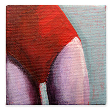 Load image into Gallery viewer, Red-Bathing-Suit-LG-painting-miniature-people-5x5-cm-no.578-basis-on-white