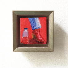 Load image into Gallery viewer, Strawberry-Juice-And-Red-Boots-LG-painting-miniature-people-5x5-cm-no.985-in-frame-1