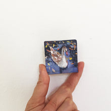 Load image into Gallery viewer, fledgling-swan-birdpainting-LG-paintlikeabirdsings-miniature-painting-no-771-5x5cm-in hand