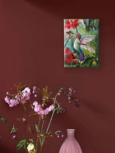 Load image into Gallery viewer, red-flower-snack-LG-LoveliesGems-paintlikeabirdsings-painting-birds-13x18cm-interior-2.jpg