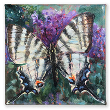 Load image into Gallery viewer, swallowtail-LG-LoveliesGems-paintlikeabirdsings-painting-butterflies-france-10x10cm-on-white