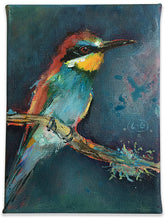 Load image into Gallery viewer, Bee-eater-LG-paintlikeabirdsings-painting-birds-13x18cm-on-white
