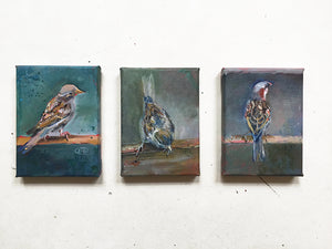 Jack-Jill-and-Baby-Sparrow-LG-LoveliesGems-paint like a bird sings-painting-birds-13x18cm-basis-1