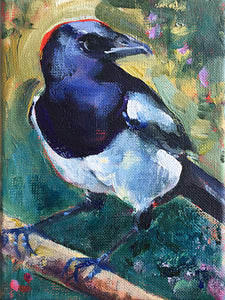 Missy-Magpie-LG-LoveliesGems-paintlikeabirdsings-painting-birds-13x18cm-basis