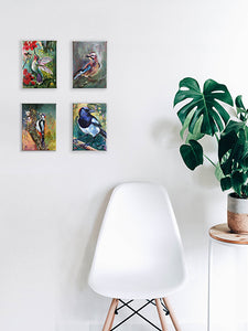 Missy-Magpie-LG-LoveliesGems-paintlikeabirdsings-painting-birds-13x18cm-interior white