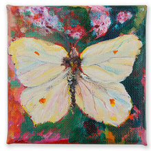 Load image into Gallery viewer, yellow-lemon-butterfly-LG-LoveliesGems-paintlikeabirdsings-painting-butterflies-france-10x10cm-on white.jpg
